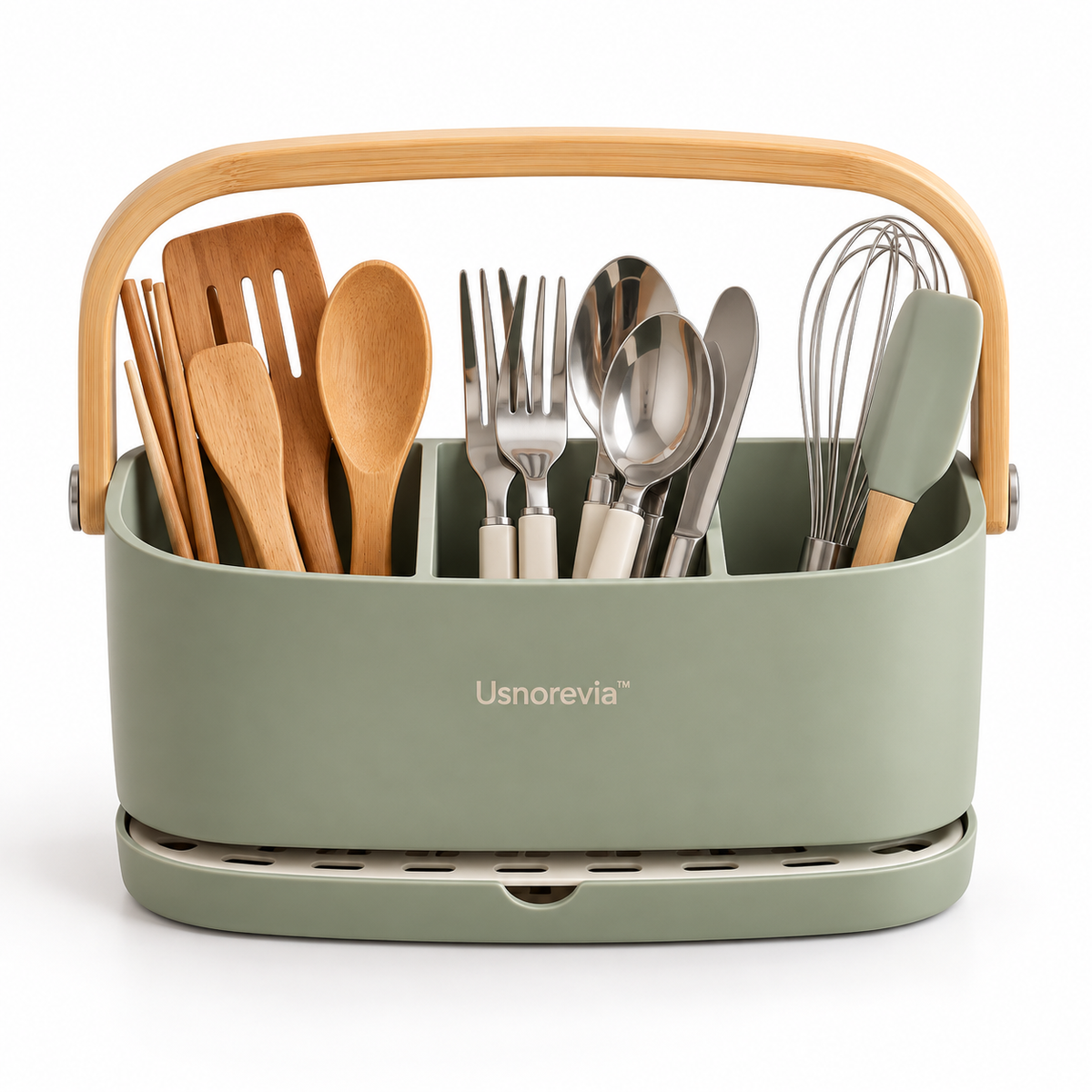 Usnorevia™ Portable Bamboo Utensil Caddy