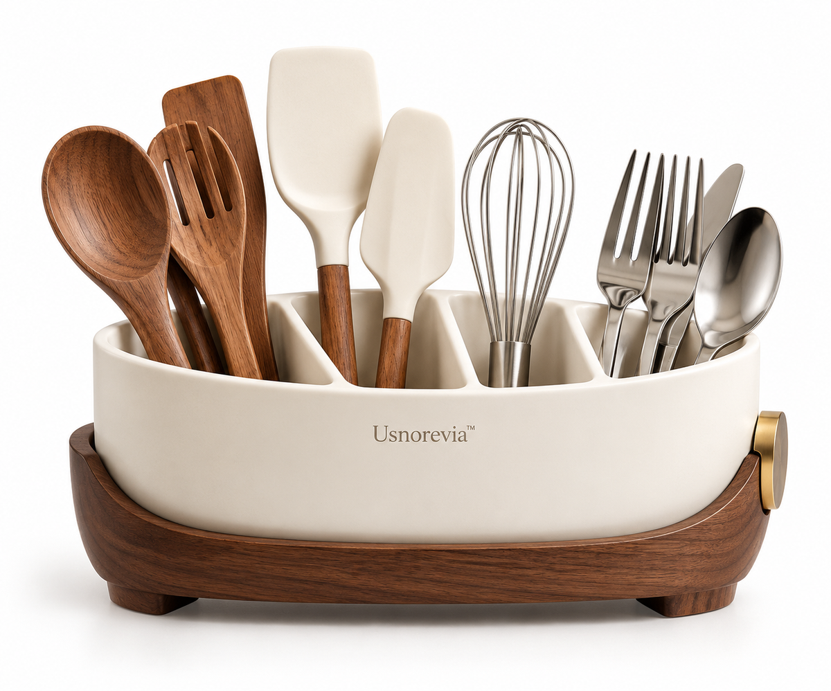 Usnorevia™ Divided Ceramic Utensil Holder