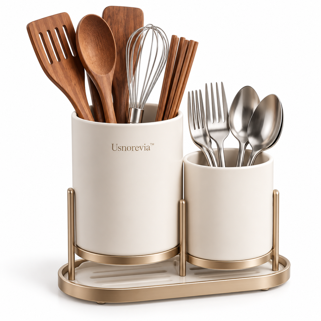 Usnorevia™ Ceramic Kitchen Utensil Caddy