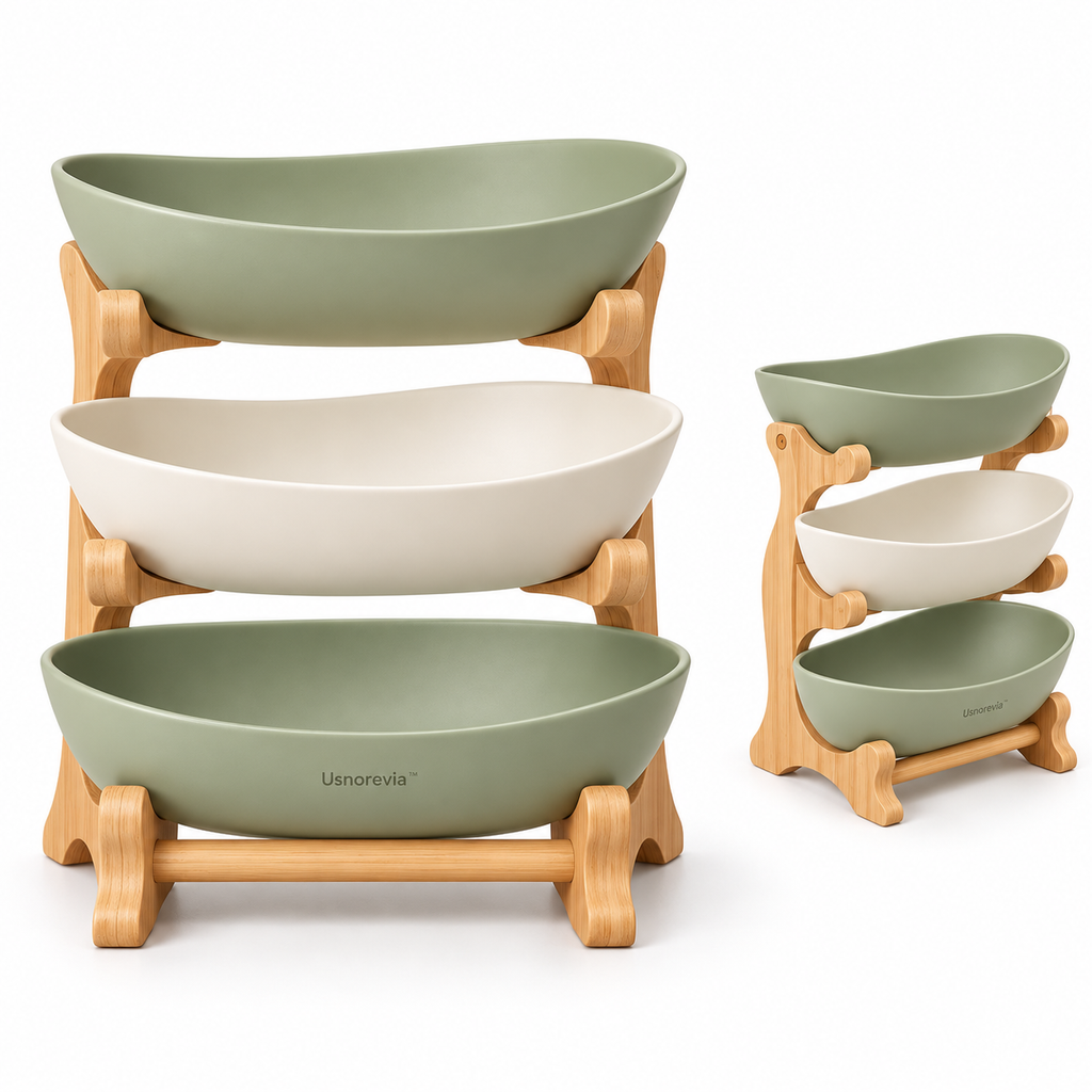 Usnorevia™ 3-Tier Bamboo Tableware Storage Rack
