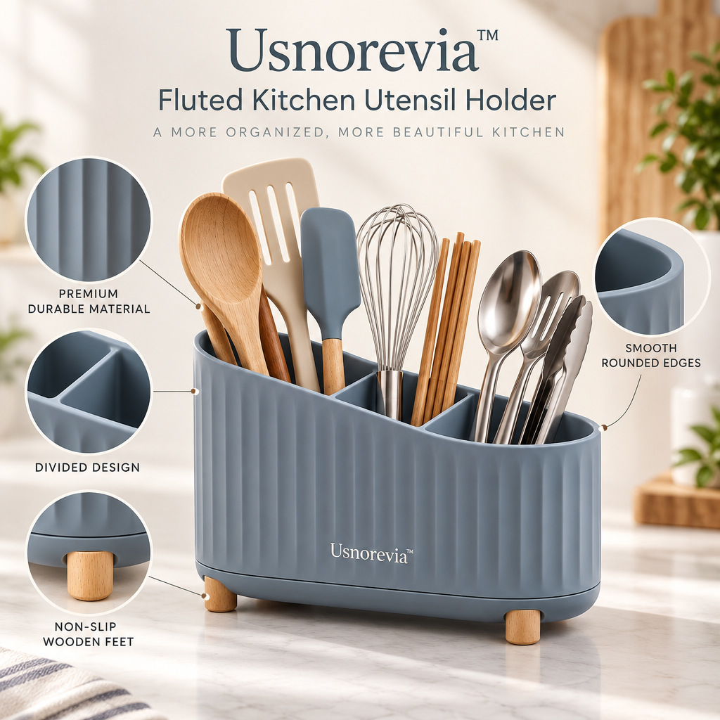 Usnorevia™ Fluted Kitchen Utensil Holder