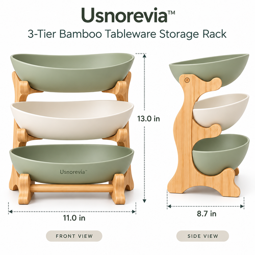 Usnorevia™ 3-Tier Bamboo Tableware Storage Rack