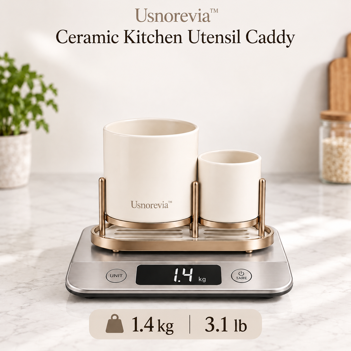 Usnorevia™ Ceramic Kitchen Utensil Caddy