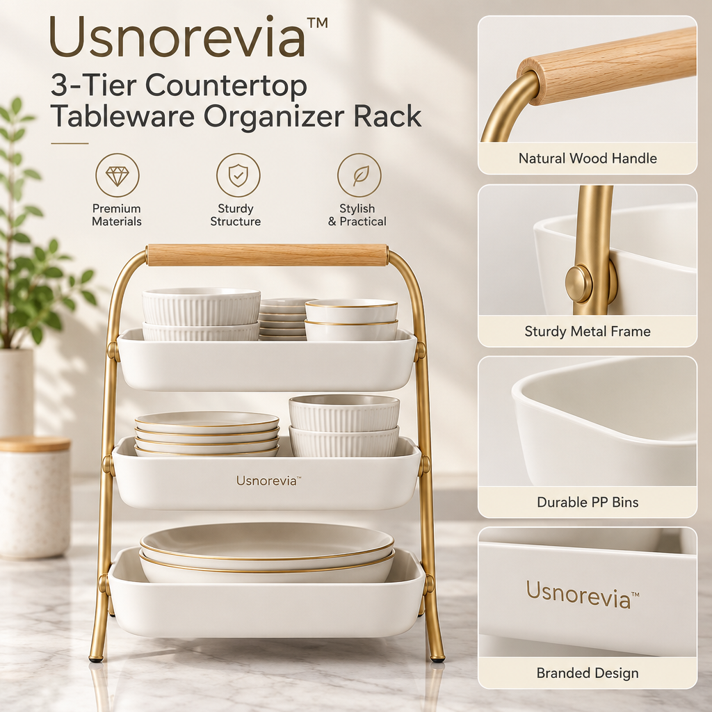 Usnorevia™ 3-Tier Countertop Tableware Organizer Rack