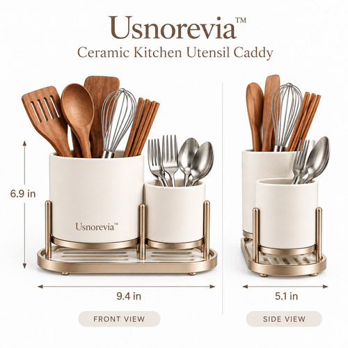 Usnorevia™ Ceramic Kitchen Utensil Caddy