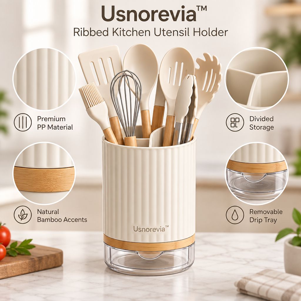 Usnorevia™ Ribbed Kitchen Utensil Holder