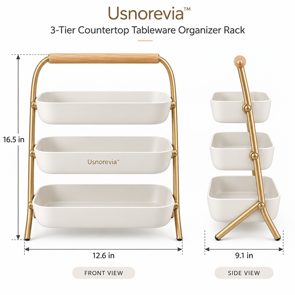 Usnorevia™ 3-Tier Countertop Tableware Organizer Rack