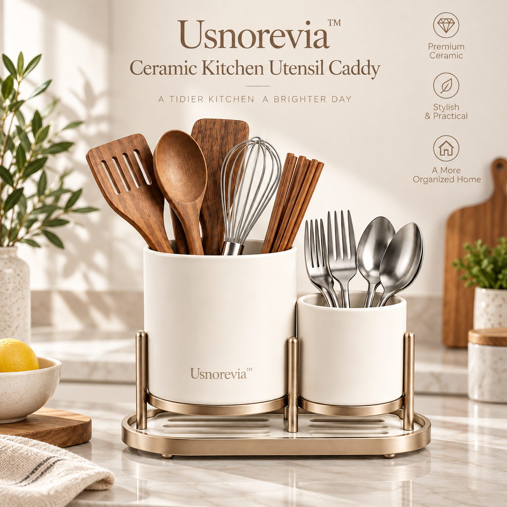 Usnorevia™ Ceramic Kitchen Utensil Caddy