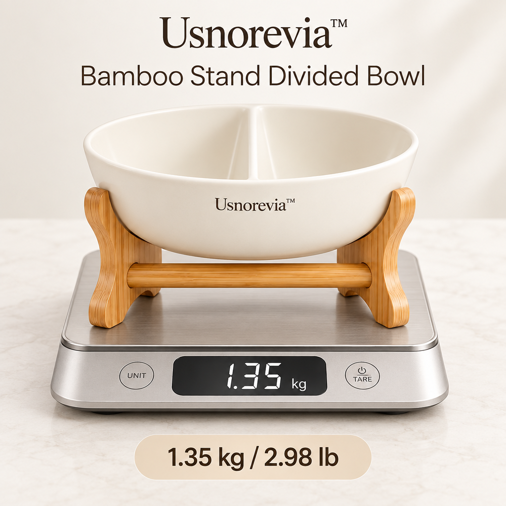 Usnorevia™ Bamboo Stand Divided Bowl