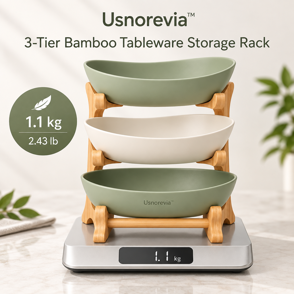 Usnorevia™ 3-Tier Bamboo Tableware Storage Rack