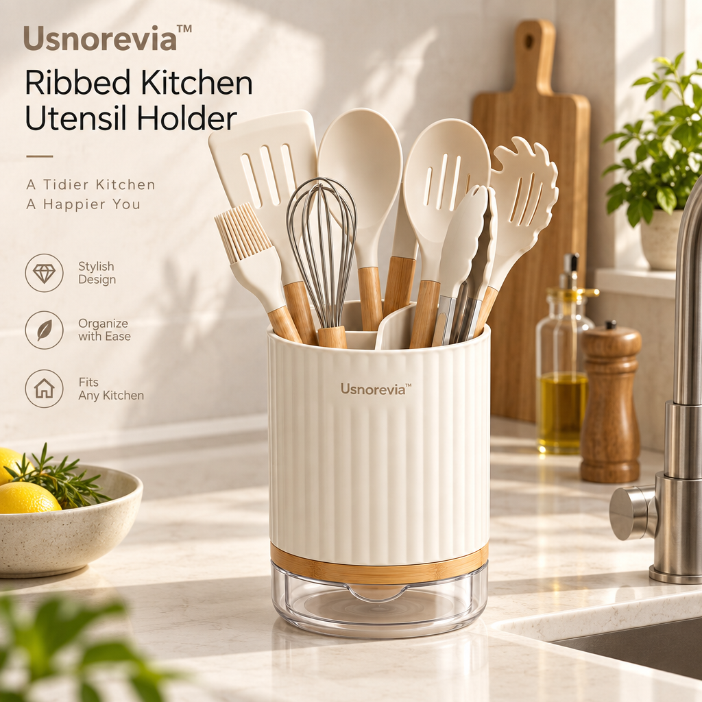 Usnorevia™ Ribbed Kitchen Utensil Holder