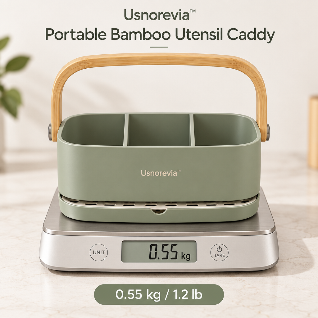 Usnorevia™ Portable Bamboo Utensil Caddy