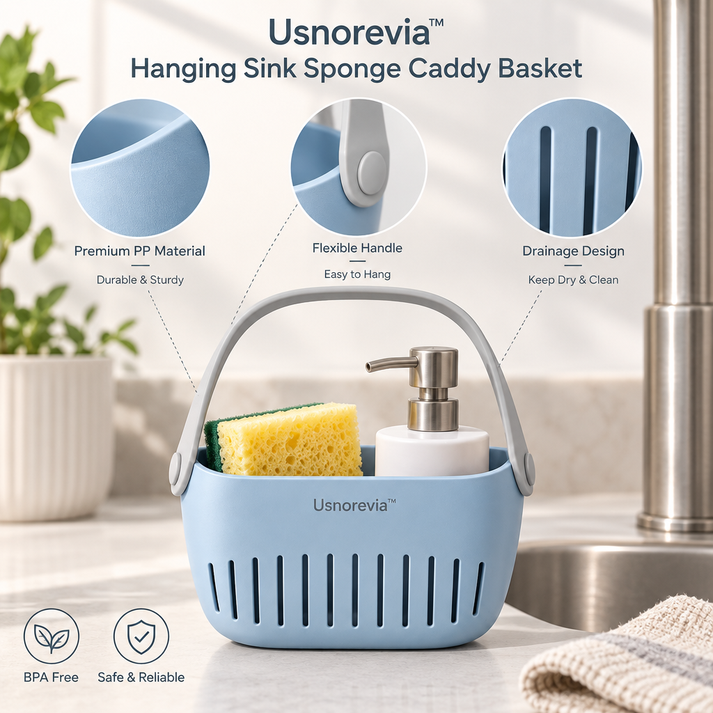Usnorevia™ Hanging Sink Sponge Caddy Basket